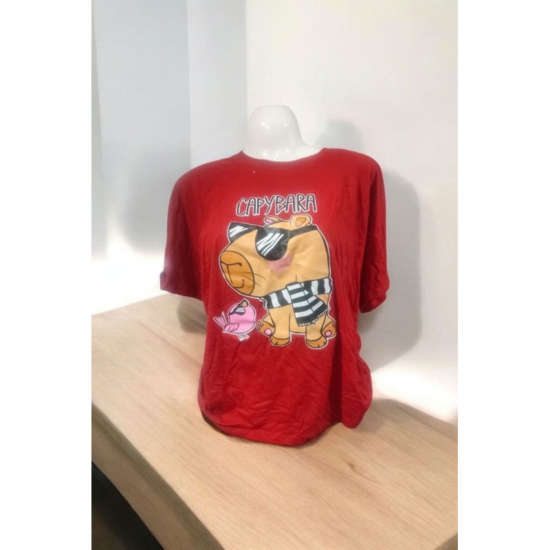 Blusa de Mujer Capibara Rojo y Rosa Únicas